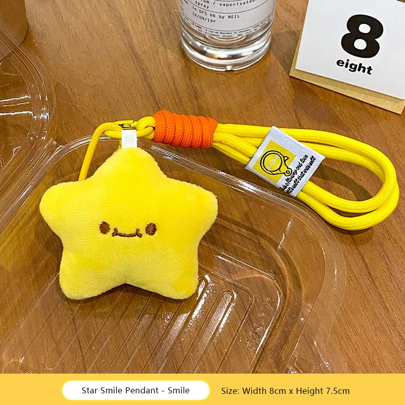 ▶1PCS Cute Star Doll Pendant Plush Doll Pendant Keychain Accessories Student Backpack Pendant Zpaxo C