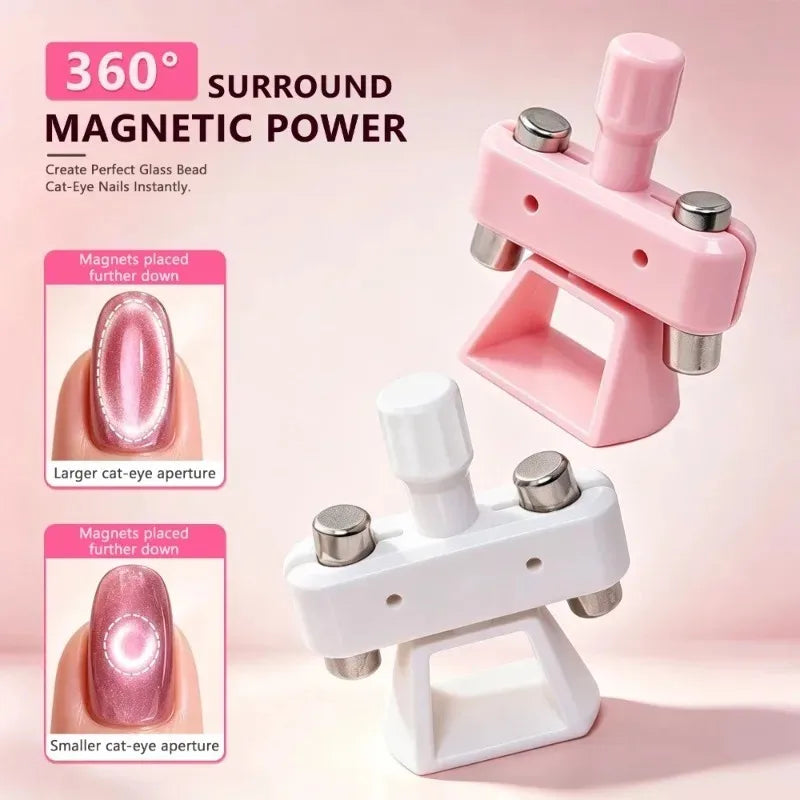 New Rotatable Glass Bead Cat-Eye Nail Art Magnet Gyroscope 3D Strong Magnet No Skills Cat Eye Effect Nail Art Tool for Beginners Zpaxo