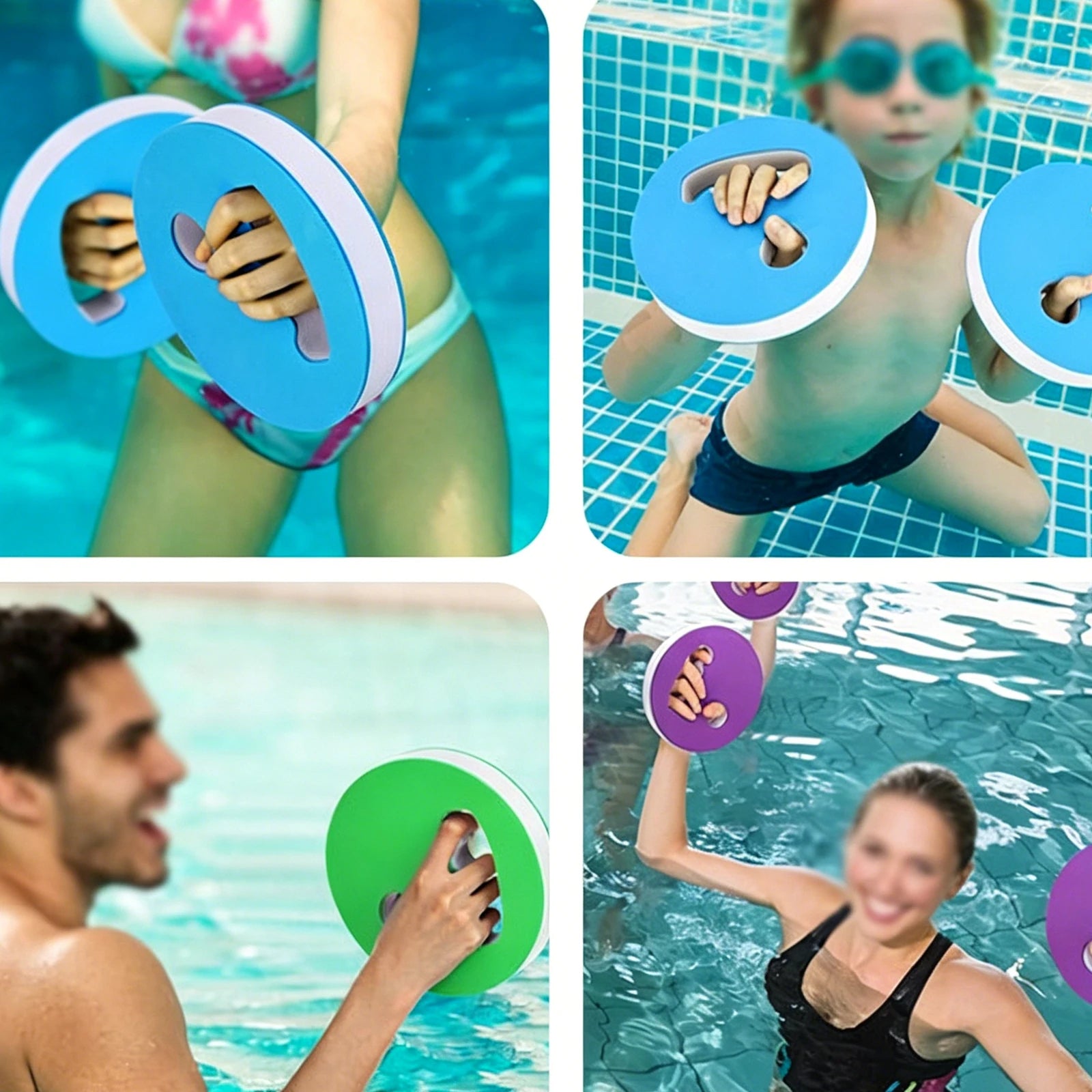 1Pair Water Paddle Board with Manual Handle Floating Swimming Wristband Non-Slip Swim Hand Disc Buoyancy For Men And Women Zpaxo