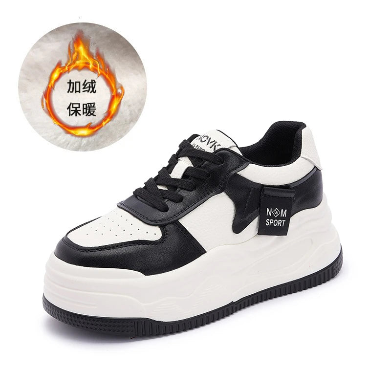 Women's Platform Chunky Sneakers Lace Up Design Sport Tag Detail Two Zpaxo