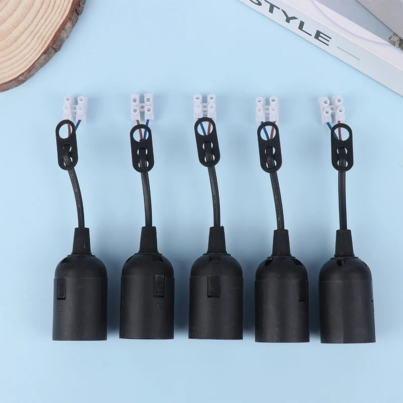 E27 Lamp Holder Construction Socket Cable Site Renovation Lighting Zpaxo Black