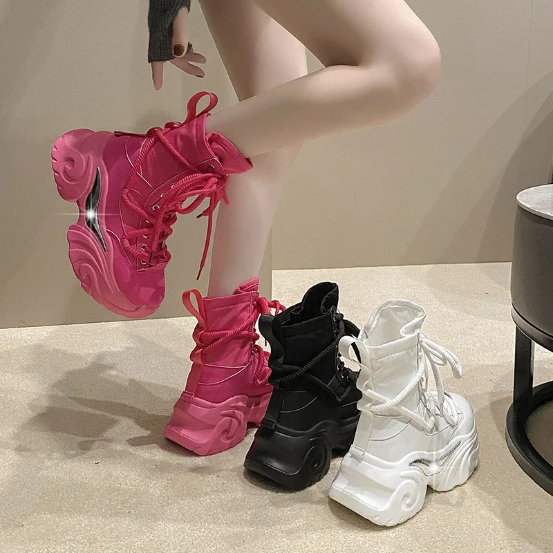 Women Ankle Boots Autumn Chunky Shoes Woman Platform Breathable Zpaxo