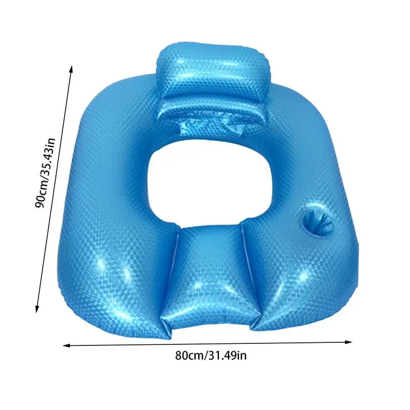 Pool Lounger Float Swimming Inflatable Relaxing Bed Backrest Weather Zpaxo