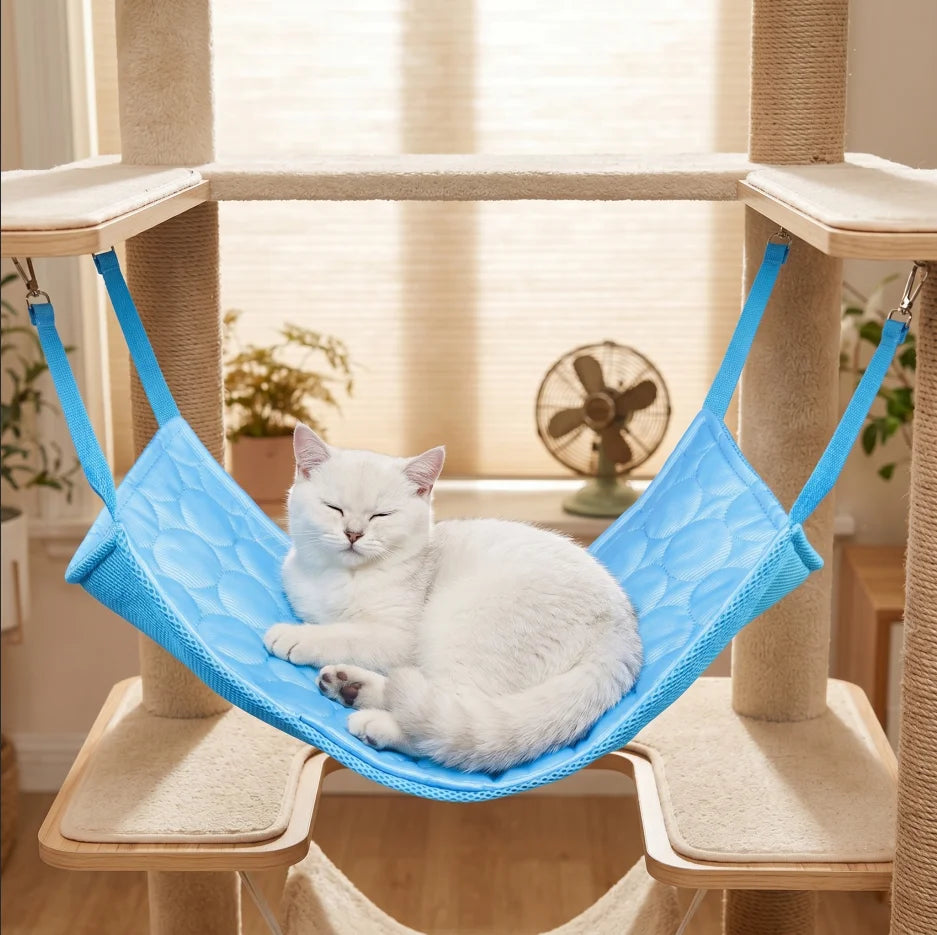 Cat Hammock Pets Hanging Mat Cool Core Material Hammocks Beds Summer Zpaxo