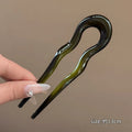 U-Shaped Hair Fork Fashion Tortoiseshell Acetate Acrylic Hairpin Geometric Headwear Hair Sticks Women Girls Hair Accessories Zpaxo fz-color c