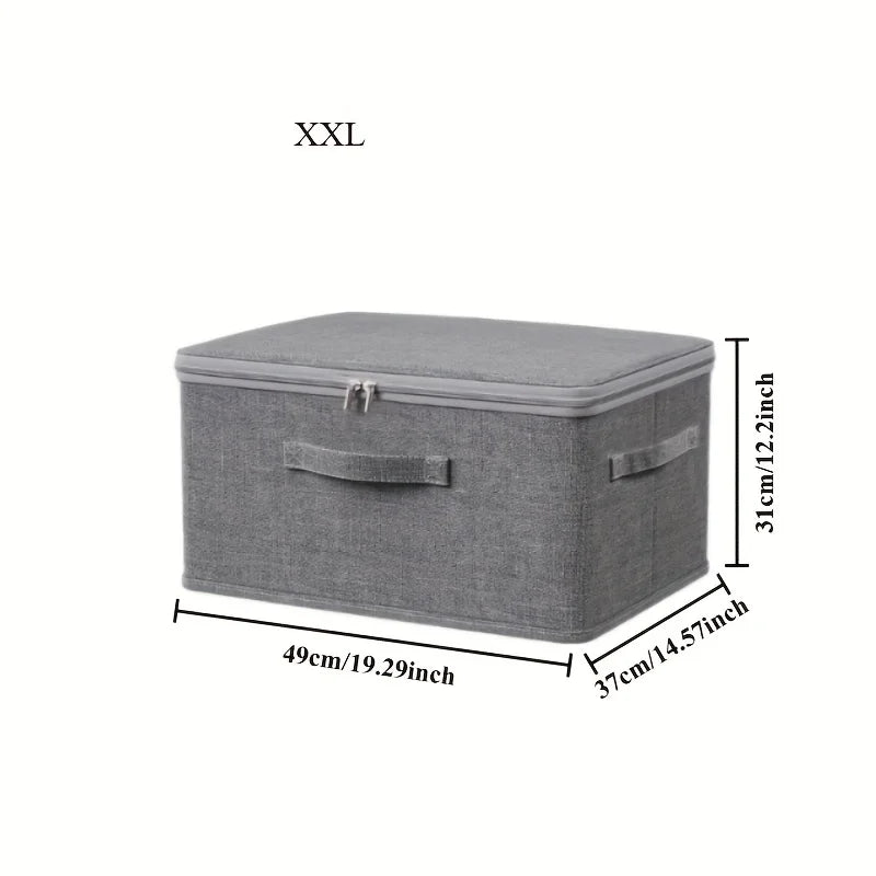 Stackable Storage Box Organizer Toys Books Grey Foldable Design Home