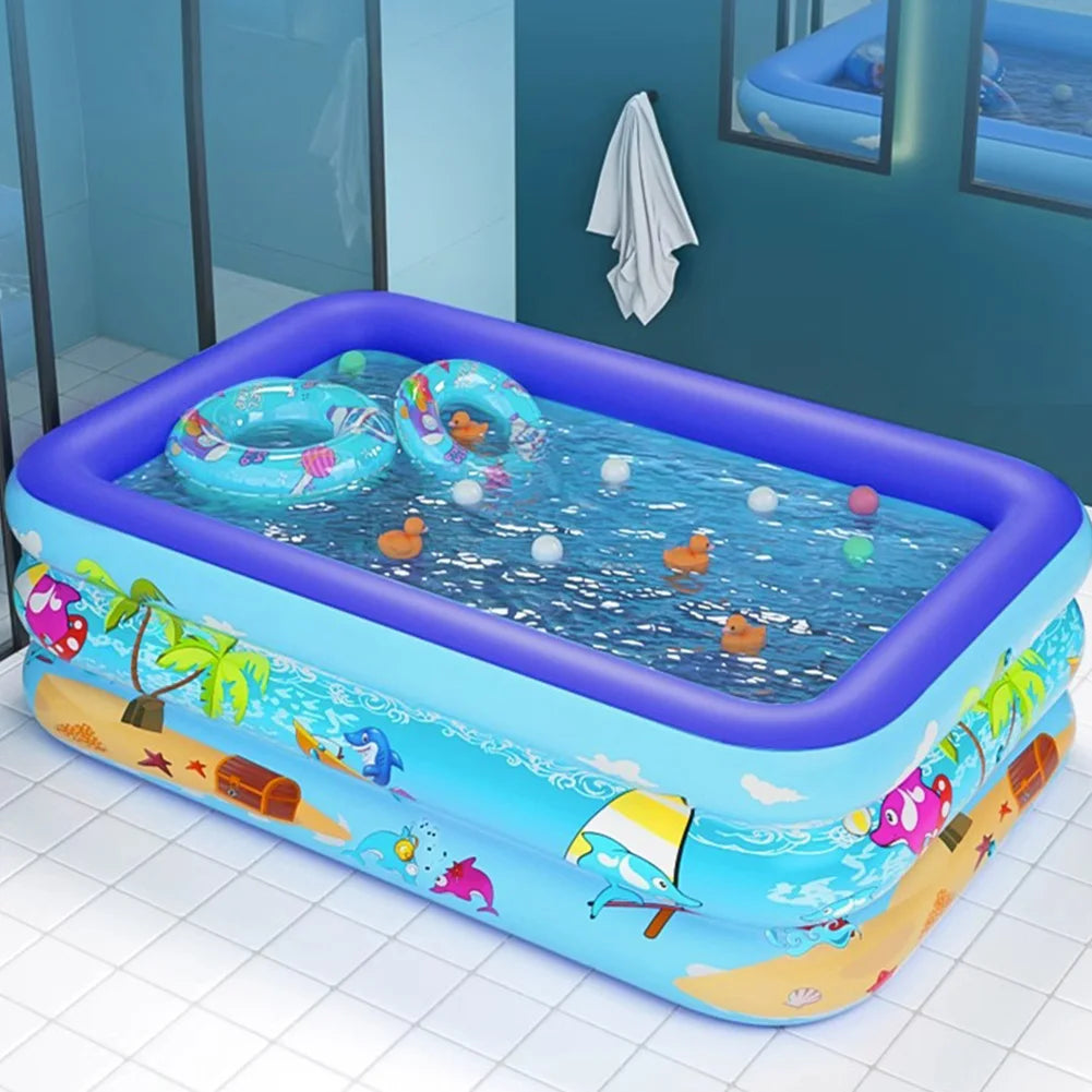 Inflatable Swimming Pool PVC Framed Cartoon Pattern Thickening