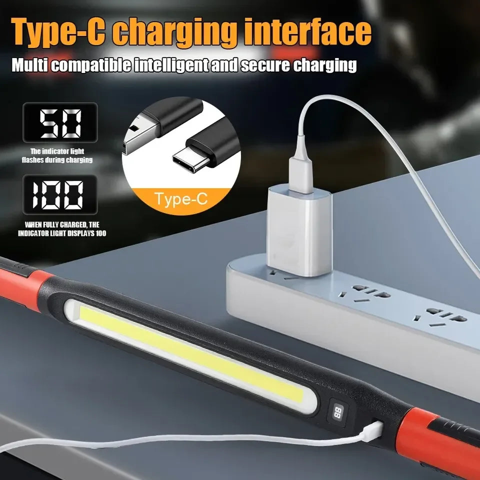 Magnetic LED Work Light Bar – 700 Lumen USB-C Rechargeable
