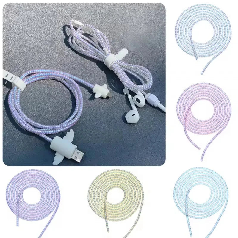 1.6M Spiral Laser Cable Protector & Cord Organizer Wrap – 2pk