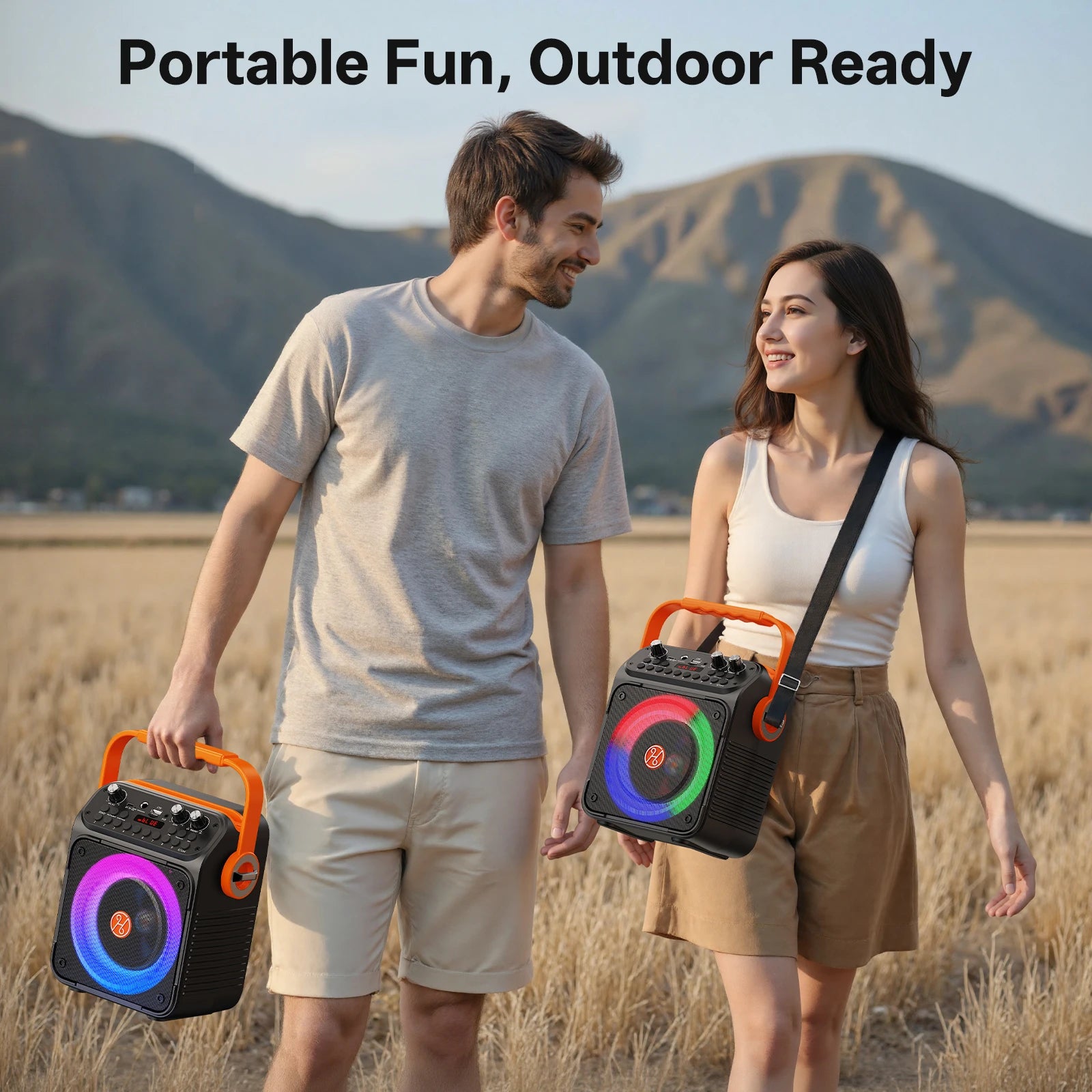 T35 Power Karaoke Bluetooth Speaker Music Rhythm Light 360 Degree