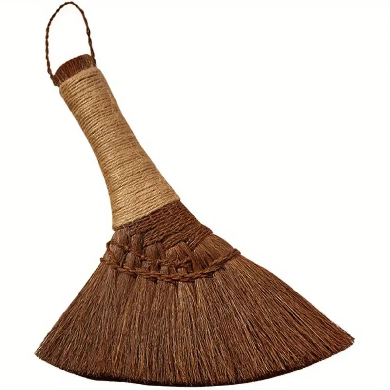 Bamboo Palm Hand Broom – Small Desk & Tabletop Bristle Brush Hand Broom Zpaxo Light Brown