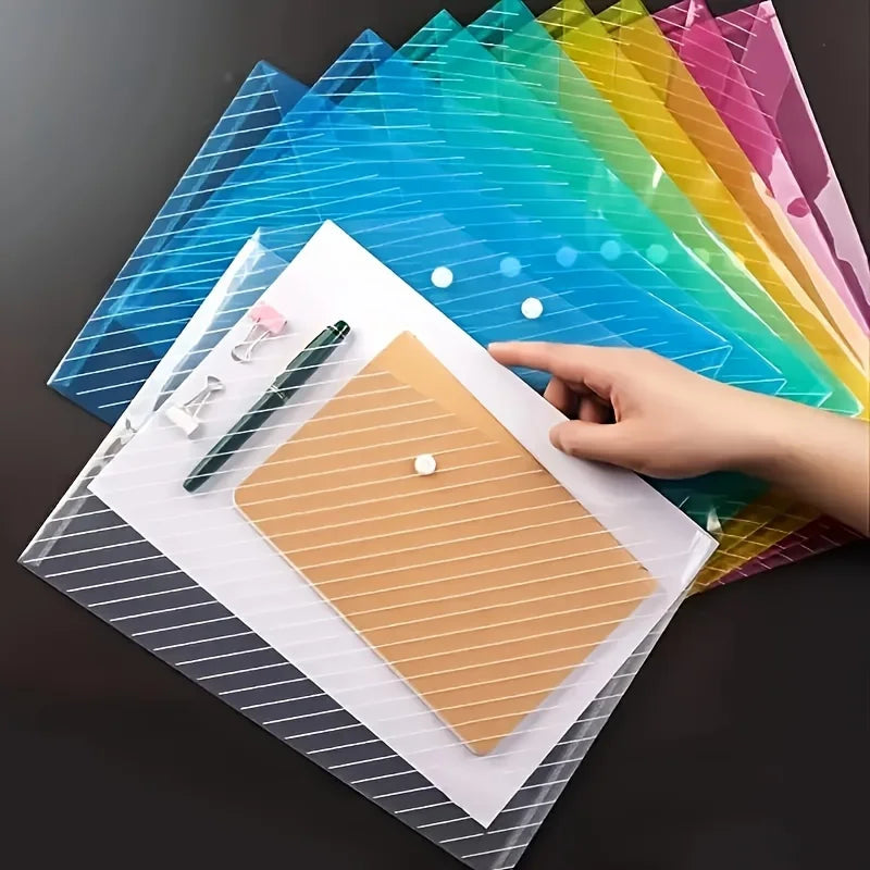 10-Pack Folding File Bags Button Closure – Office & School File Bag Organizer Zpaxo