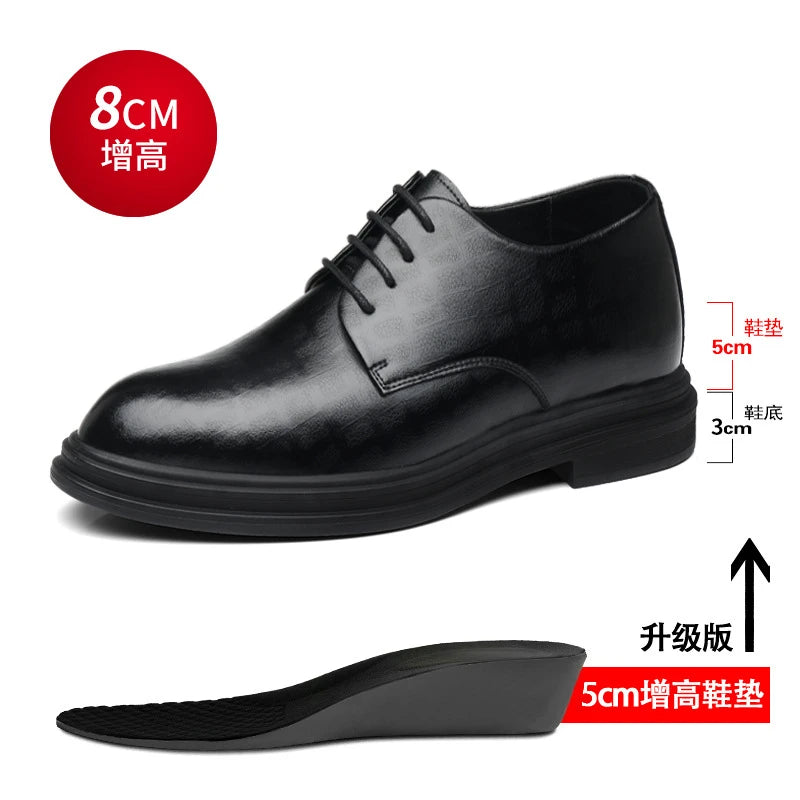 Mens Winter Warm Fur Lined Formal Business Dress Shoes Height Zpaxo 788 Black-8CM 37 China Mainland