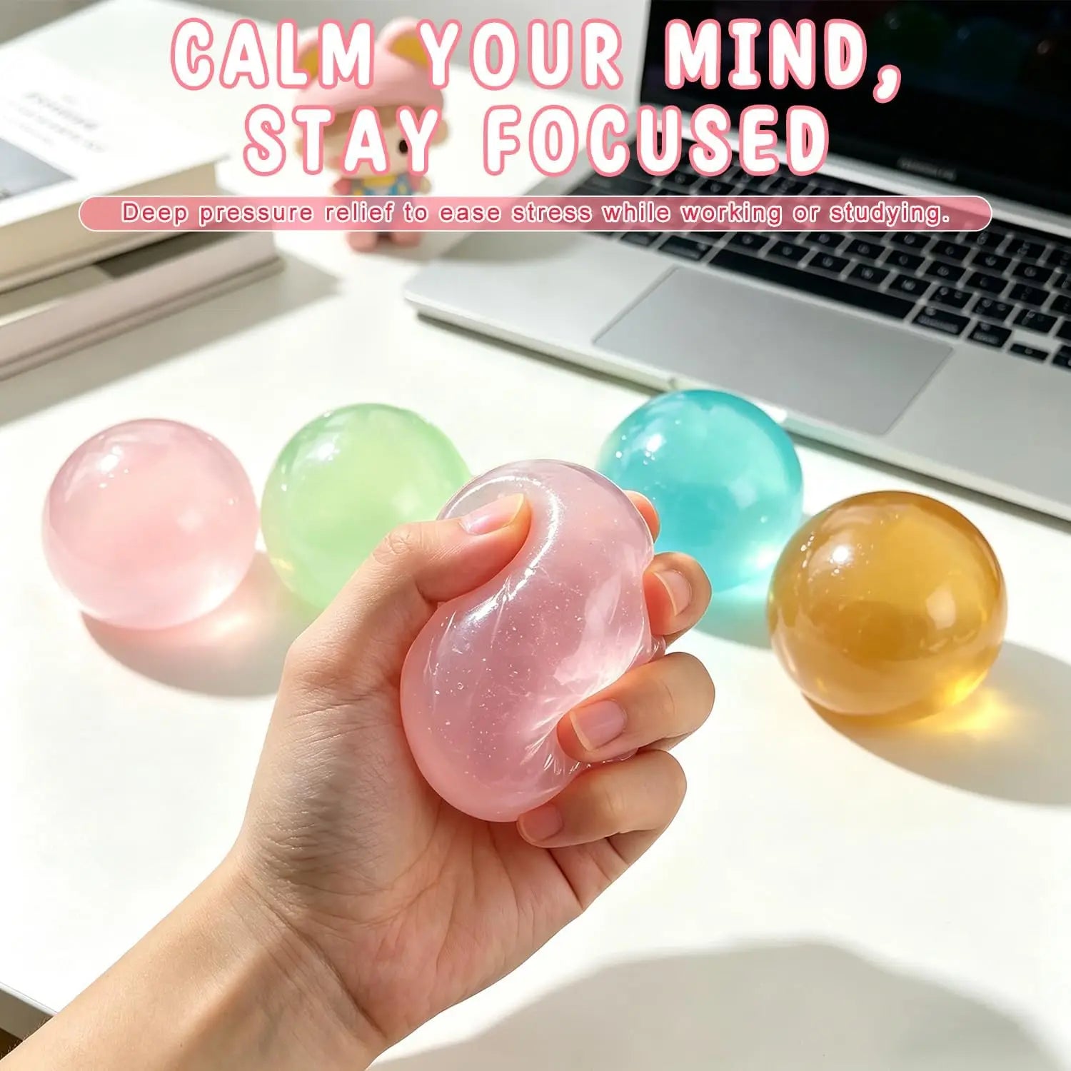 Premium Handmade Coconut Oil Slow Rebound Squishy Ball Translucent