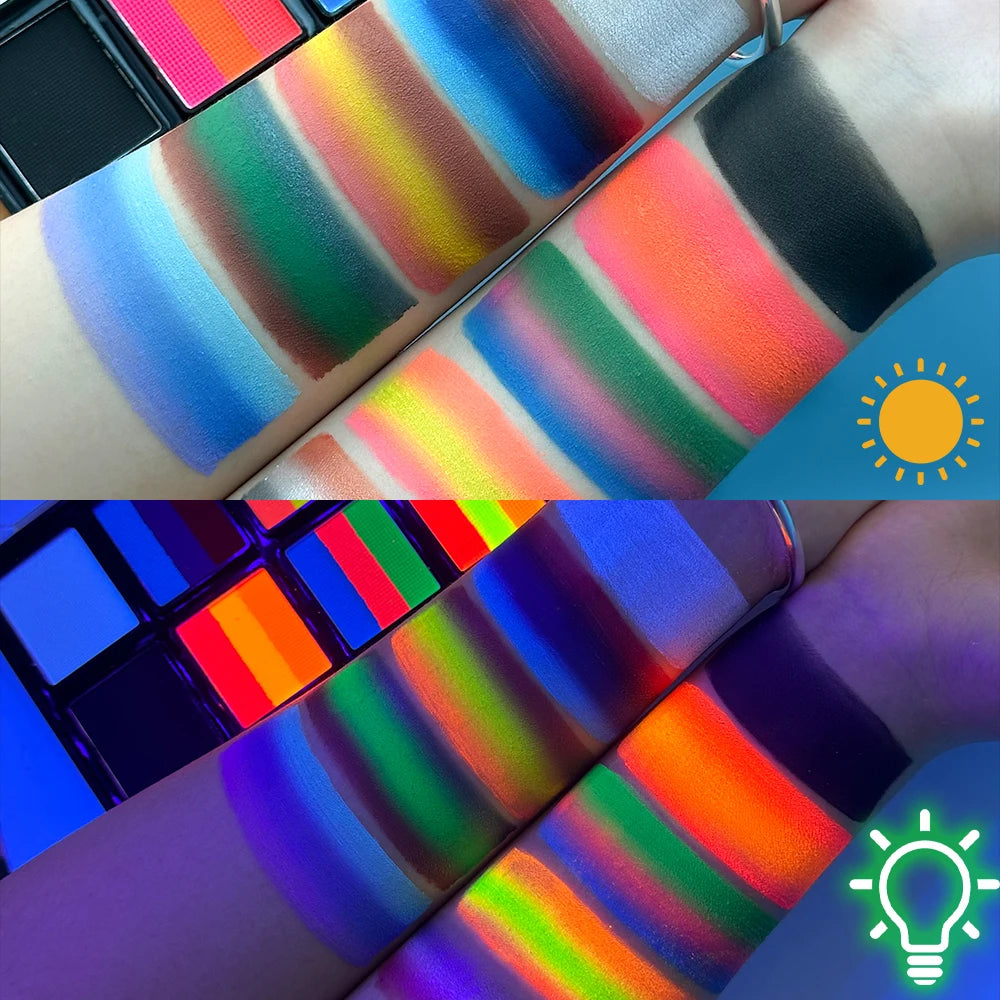 10-grid 26 color Water-Based Body Paint Palette,Easy-to-Clean Face & Body Paint Palette with Brushes,Body Paint Makeup for Party Zpaxo
