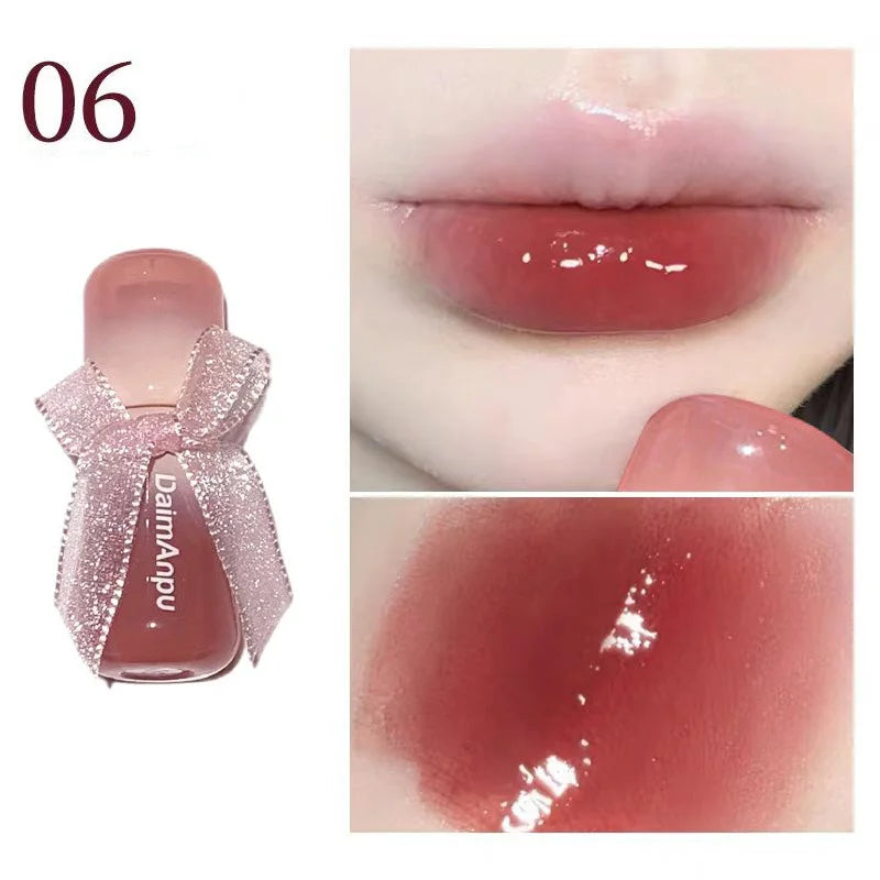 Sweet Lip Gloss Jelly Lip Glaze Moisturizing Lip Tint Mirror Waterproof Non-stick Cup Solid Makeup LipOil Lipstick Cosmetic Zpaxo 06