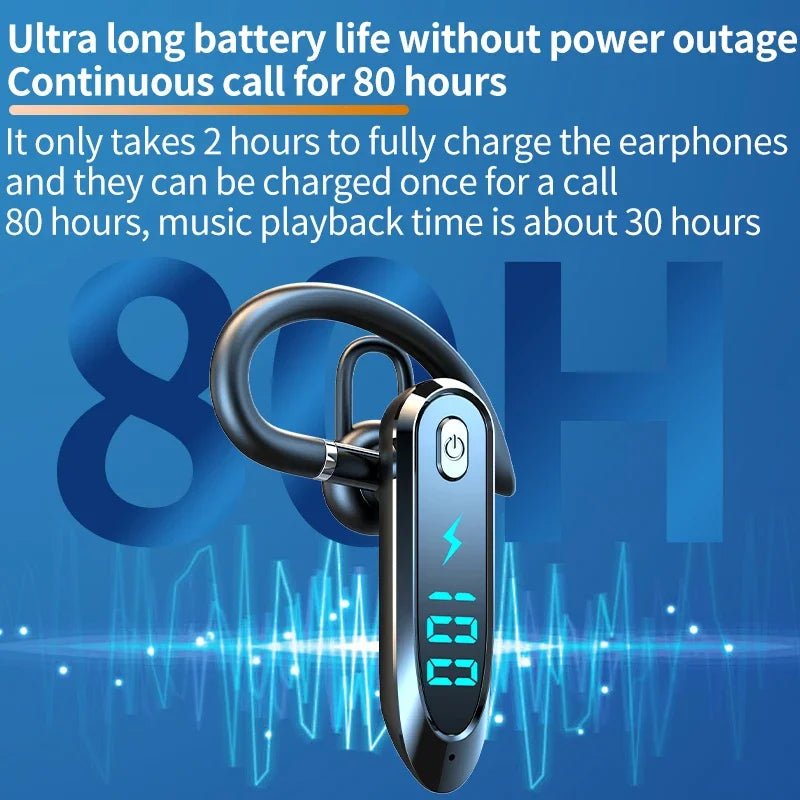 Bluetooth 6 0 Earphone Ear Hook Headphone 270 Degree Rotation LED