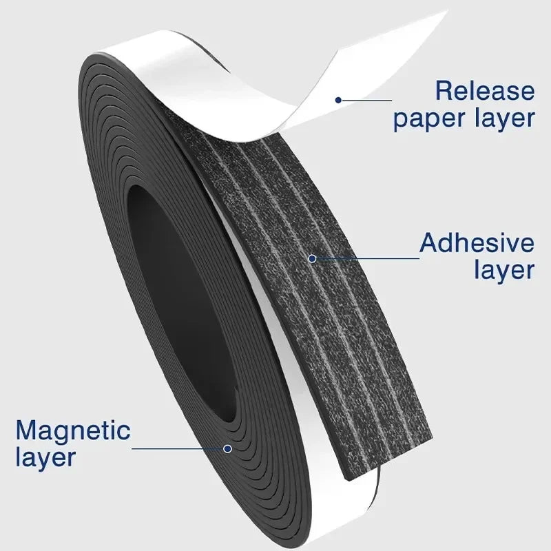 Strong Magnetic Tape Self Adhesive Magnetic Strips Flexible Tapes for Home Office DIY Photos Poster Fixed Rubber Magnets Zpaxo