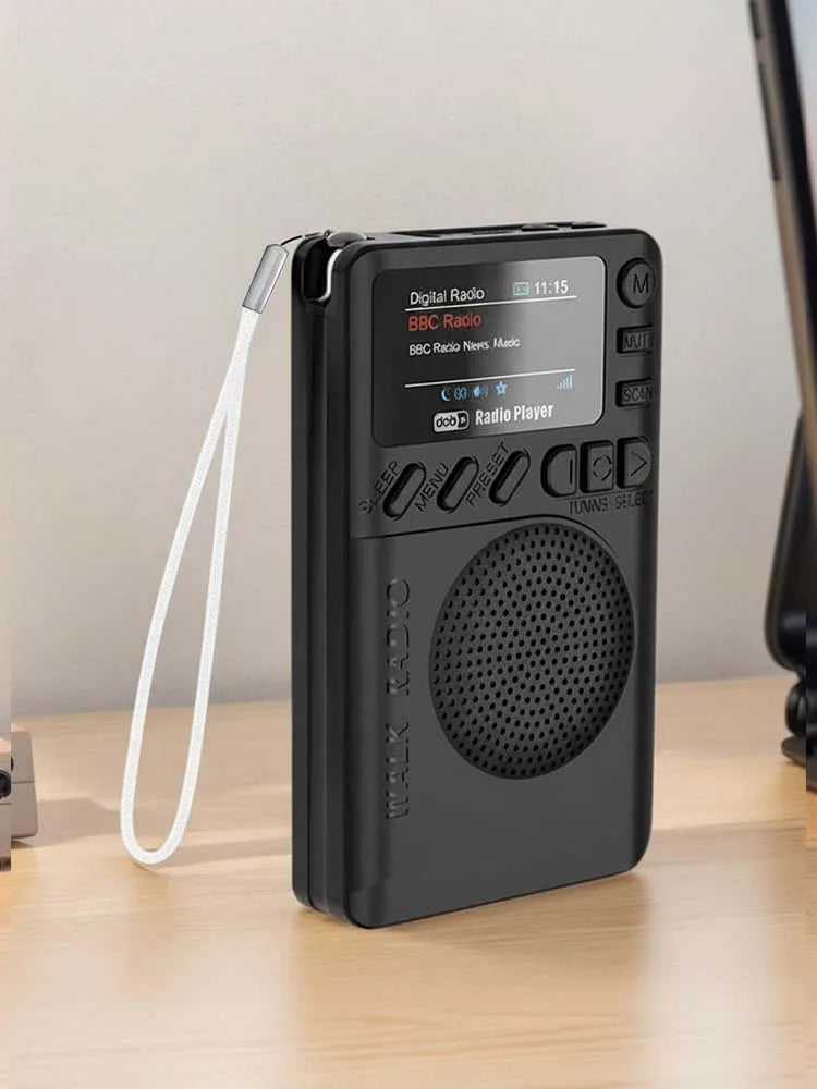 Mini DAB FM Digital Radio Headphone Jack Portable Speaker BT5 0