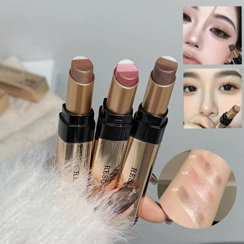 Shiny Fine Flash Eyeshadow Stick, Long-lasting Waterproof and Anti-smudge, Easy To Apply Natural Makeup Effect Zpaxo
