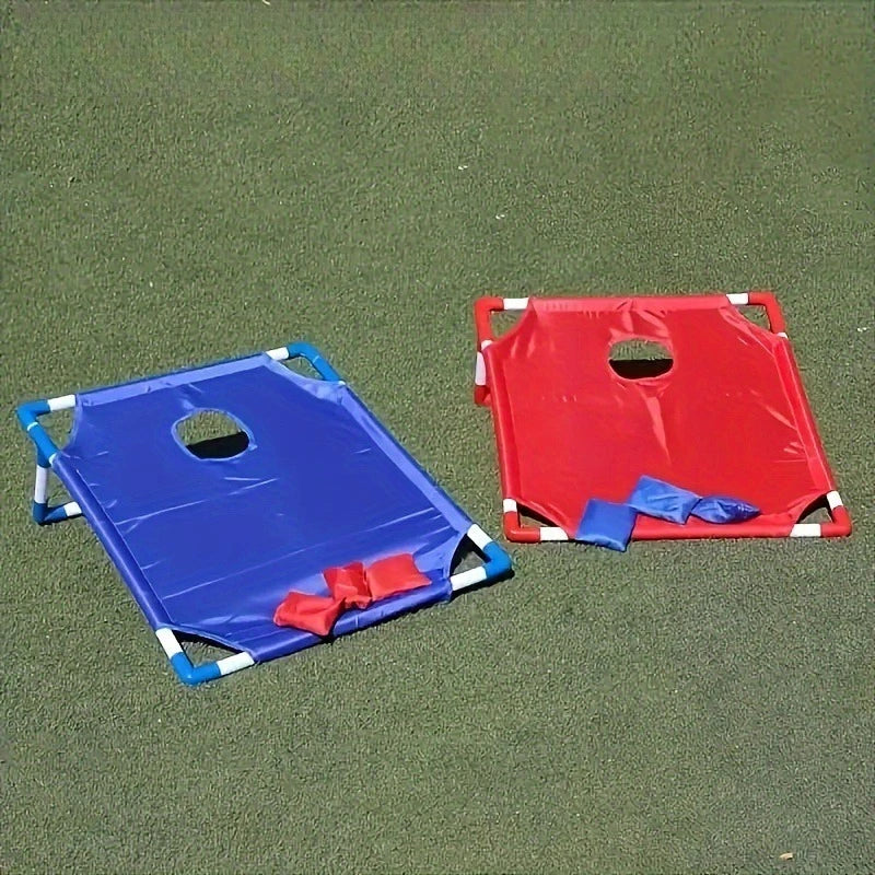 Portable Foldable Cornhole Game Red Blue Durable Bean Bag Toss Beach