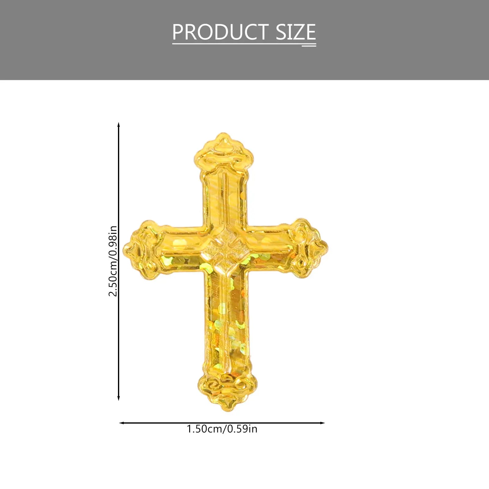 2 Bags Premium Cross Confetti Shreds Smooth Burrs Gold Glitter Paper
