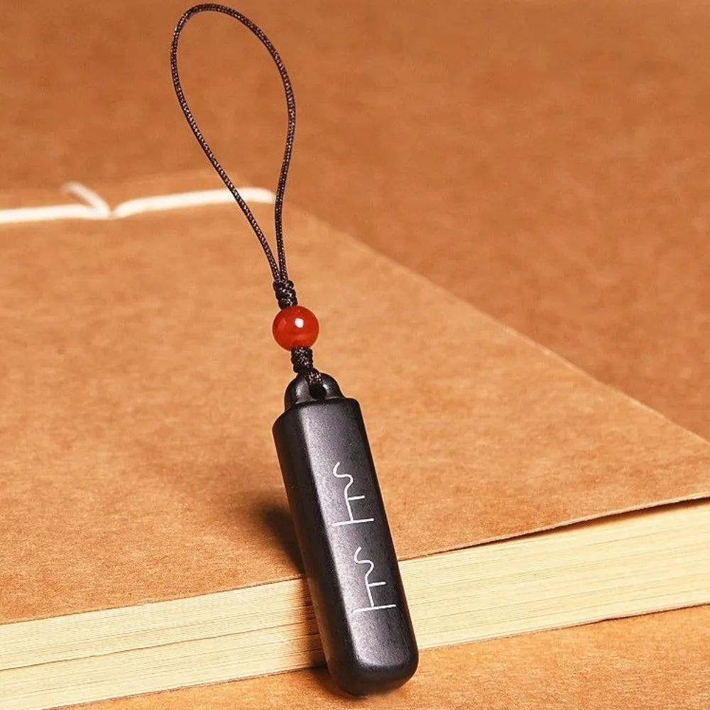 Chinese Rosewood Keychain Good Luck Cultural Symbol Black Sandalwood Zpaxo