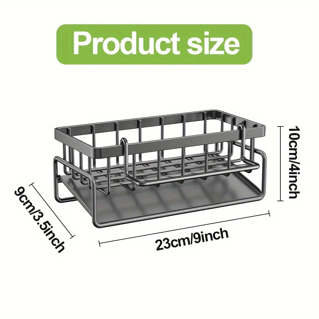 Sponge Holder for Kitchen Sink, Auto Draining Kitchen Sink Organizer, Sink Caddy with Removable Brush Holder Zpaxo