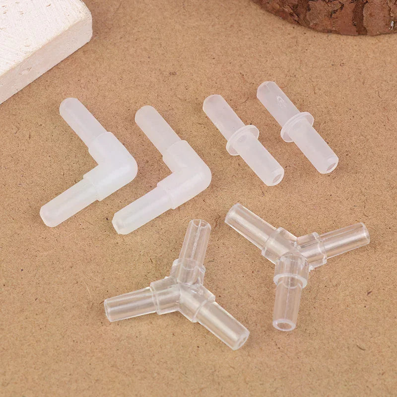 10Pcs Aquarium Airline Tubing Connectors Plastic Valve Joints Fish Tank Transparent Air Tube Adapters For 4CM ID Air Line Hose Zpaxo
