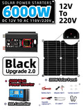 Off Grid Solar System for Home 6000W 220v Inverter 30A Controller 5V Solar Panel Full Set for House Camping For Car RV Zpaxo 220V 6000W
