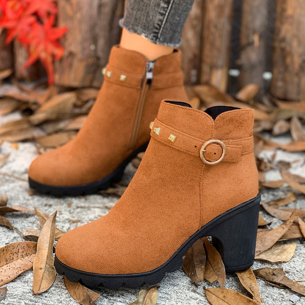 2025 New Women Boots Fashion Spring Winter Comfortable Boots Outdoor Ankle Boots Ladies High Quality High Heels Shoes for Women Zpaxo