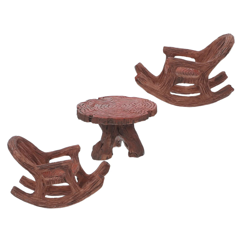 Miniature Garden Furniture Resin Rocking Chair Table Fairy Succulent