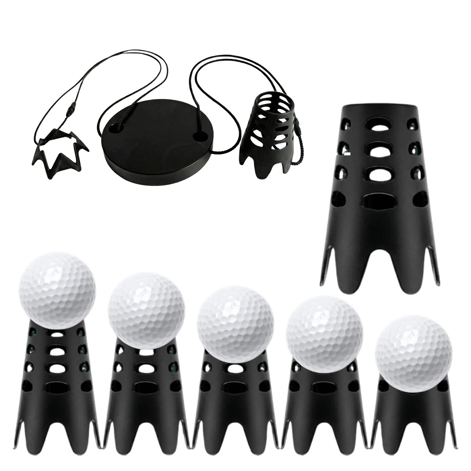 Golf Mat Tee Holder Reusable Portable Tees Height Adjustable Golfs