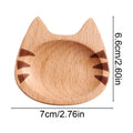 Soy Sauce Dish Cat Shape Beech Wood Dipping Bowl Japanese Sushi Plate