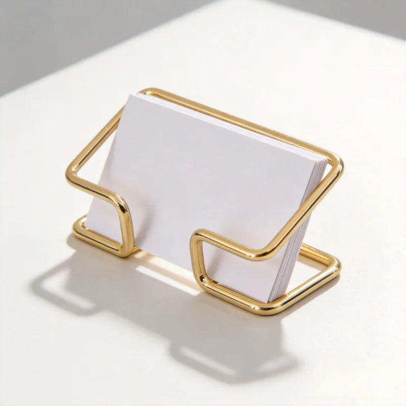 Metal Business Card Holder for Desktop – Stylish Office Organizer Business Card Holder Zpaxo