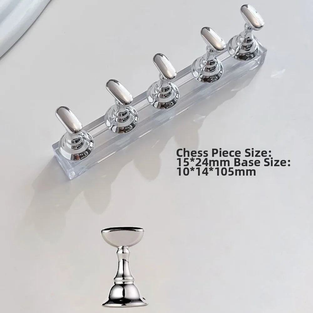 Multi-color Magnetic Nail Art Holder Reusable DIY False Tip Practice Zpaxo Silver