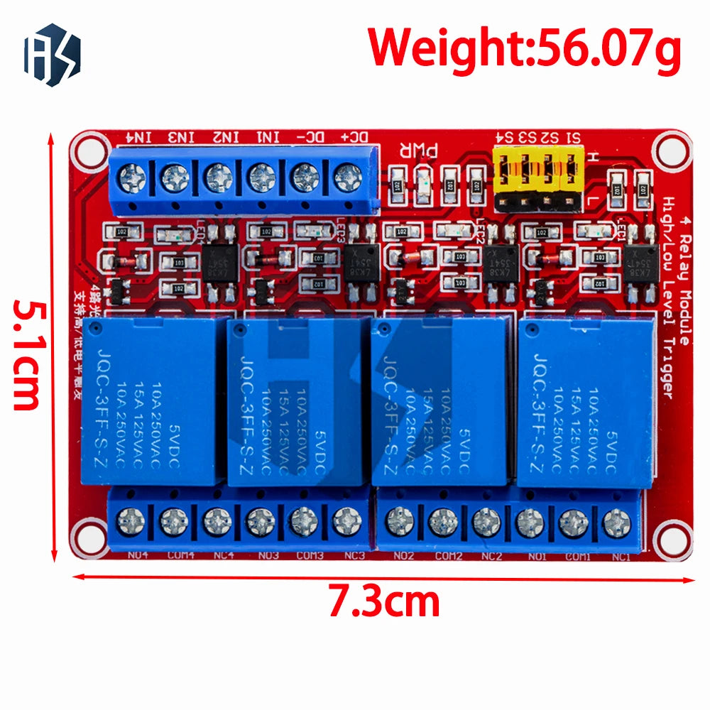 5V 12V 1-8 Channel Industrial Relay Module, Optocoupler Isolated High/Low Trigger Red Shield for Arduino Zpaxo