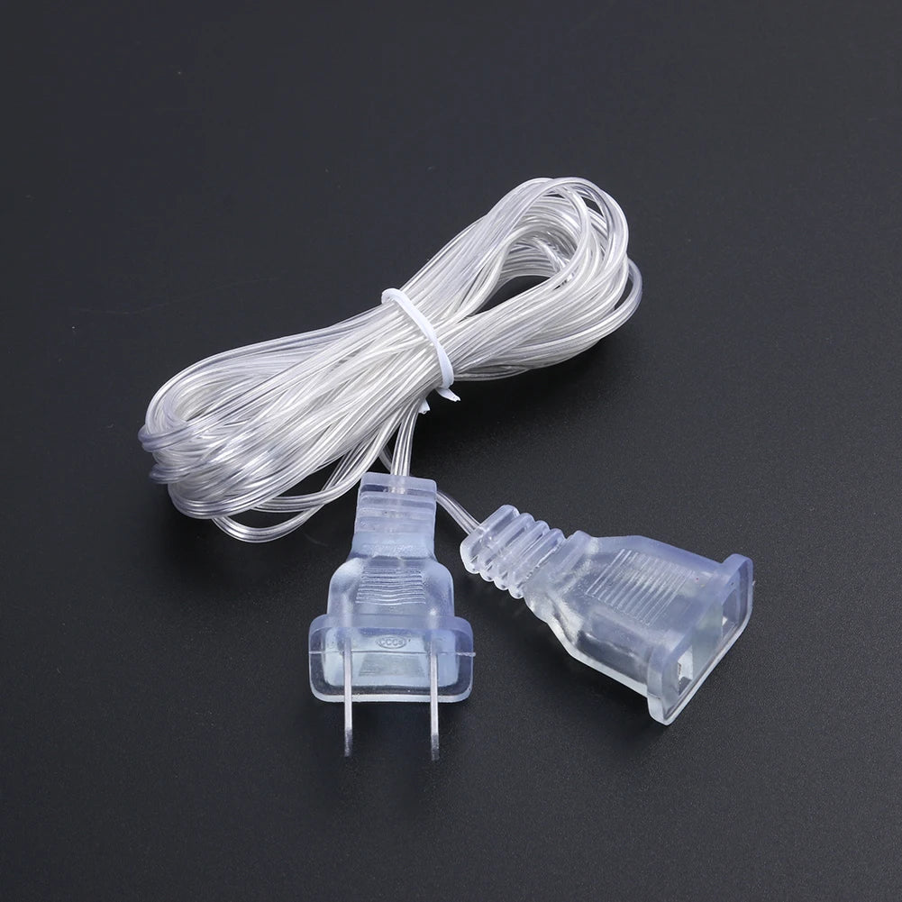 Power Extension Cord 3M EU US Plug LED Holiday Light String Standard Zpaxo