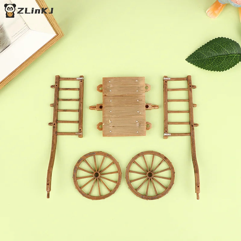 ▶1Pcs Dollhouse Miniature Simulation Assembled Cart Model DIY Accessories Doll Garden Furniture Toys Decoration Zpaxo