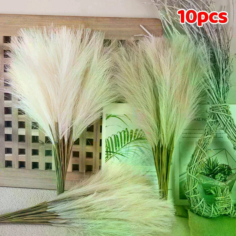 10 Units/Lot 55cm Cute Decoration Fake Flower Reed Plant Simulated Artificial Pampas Christmas Wedding Party Fluffy Reed Grass Zpaxo