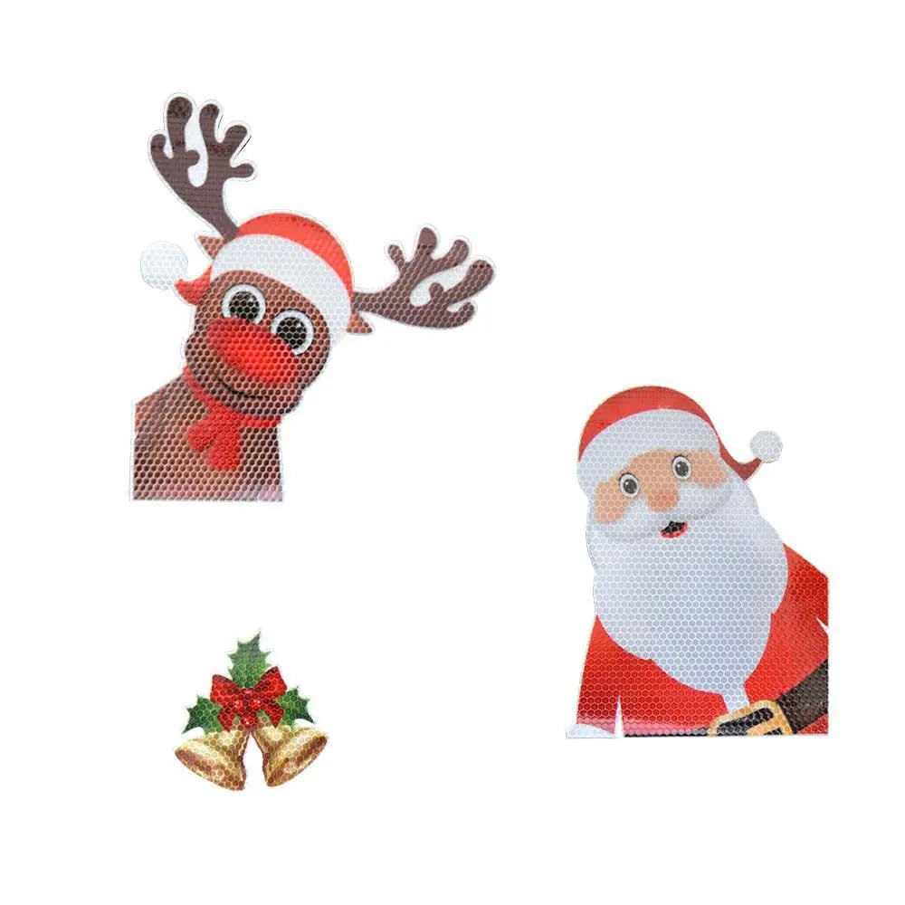 Elk Christmas Day Bulb Cartoon Car Magnetic Reflective Decal Exterior Zpaxo 05