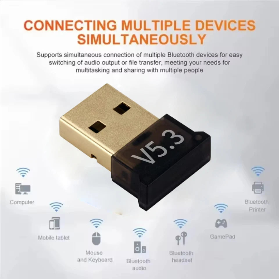 USB Bluetooth 5 3 Adapter Wireless 1 Dongle Laptop Speaker Audio Zpaxo