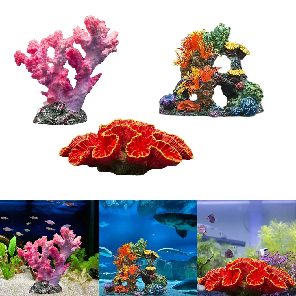 Artificial Coral Simulation Home Furnishings Plants Supplies Resin Aquarium Coral Decor Saltwater Fish Tank Landscaping Zpaxo
