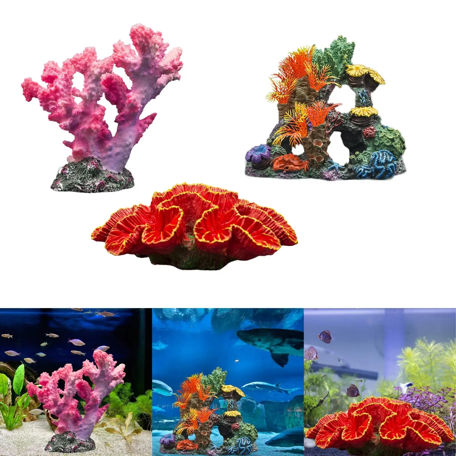 Artificial Coral Simulation Home Furnishings Plants Supplies Resin Aquarium Coral Decor Saltwater Fish Tank Landscaping Zpaxo