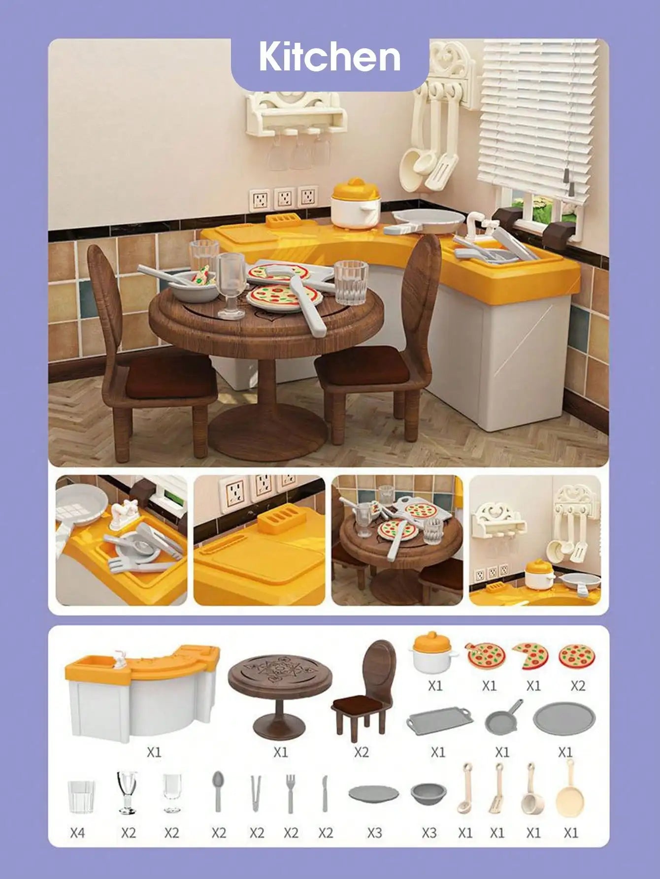 1 12 Miniature Furniture Forest Family Mini Bedroom Kitchen Bathroom Zpaxo Kitchen