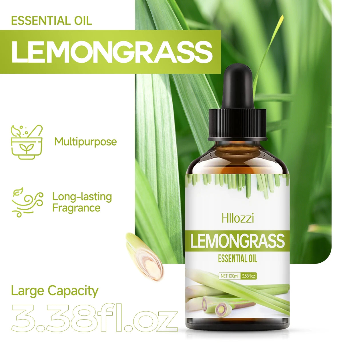 LEMONGRASS ESSENTIAL OIL a high-quality moisturizing nourishing massage oil with a refreshing scent, suitable for all skin types Zpaxo