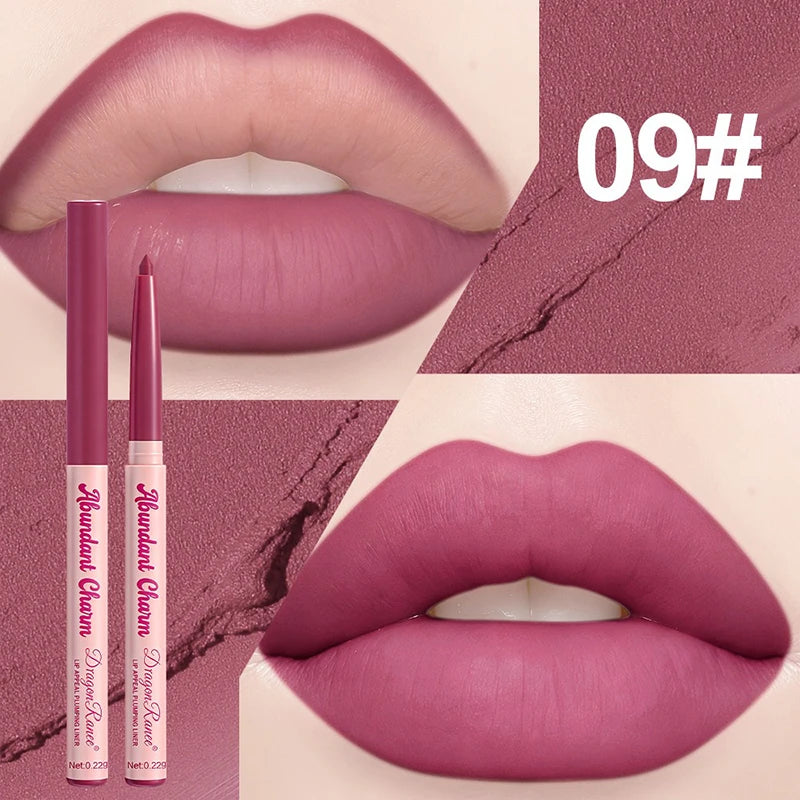 Matte Lip Liner Pen Long-Lasting Waterproof Sweatproof Easy Coloring Lipstick Pencil Lip Contour Outline Makeup Lipliner Crayon Zpaxo 09
