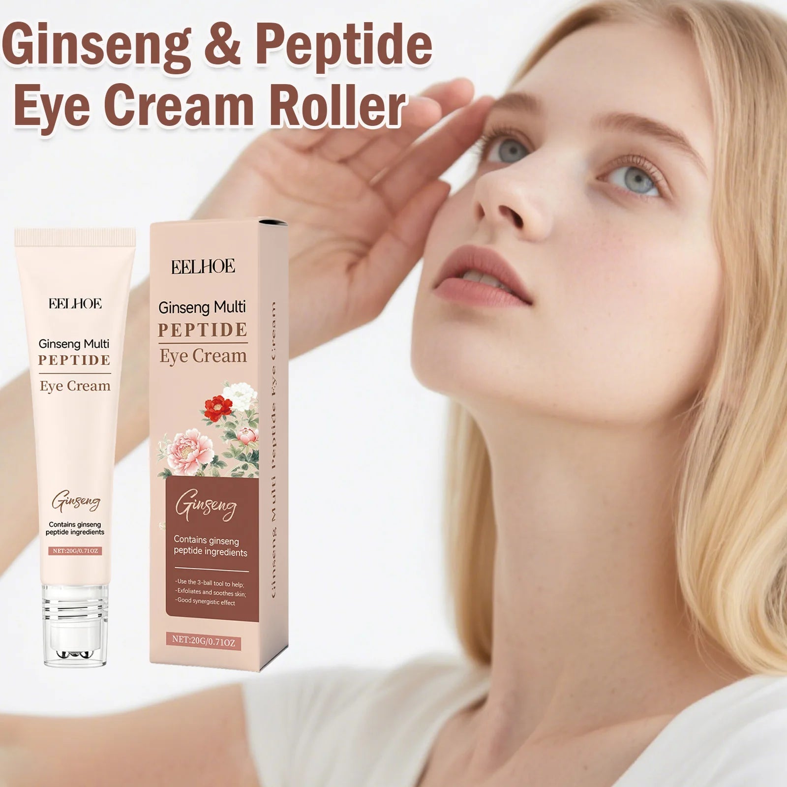 Eelhoe Ginseng Peptide Roller Eye Cream – Dark Circles & Wrinkles Roller Eye Cream Zpaxo