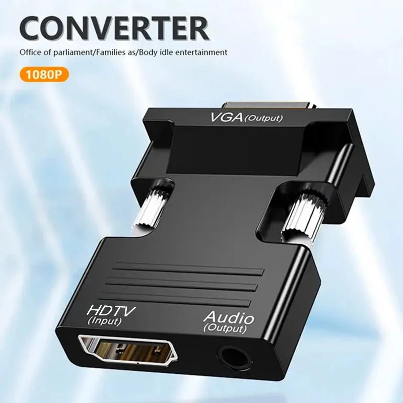 HDTV VGA Line Audio 1080P HD Female Male Converter 3 Projector Zpaxo