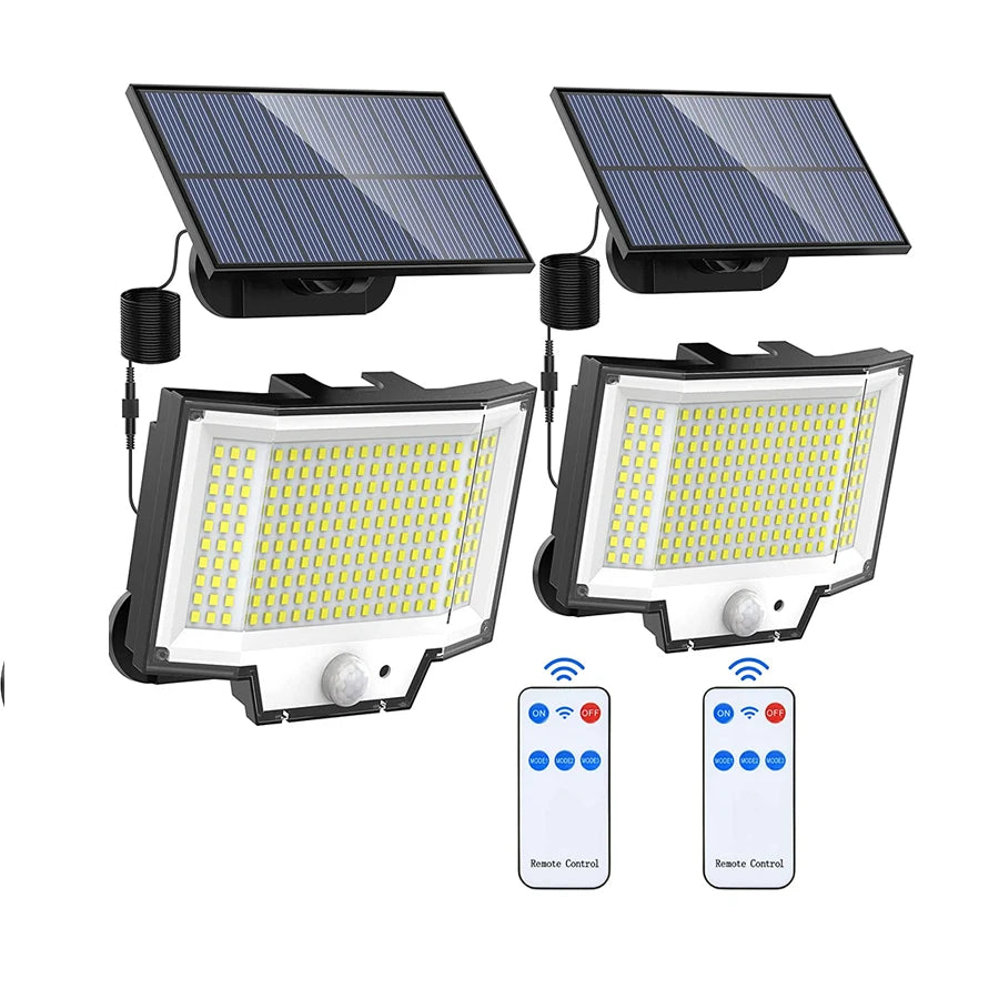 318/200 LED Solar Light Outdoor Super Bright 3 Modes Motion Sensor Wall Lamp IP65 Waterproof Street Light with Remote for Garden Zpaxo